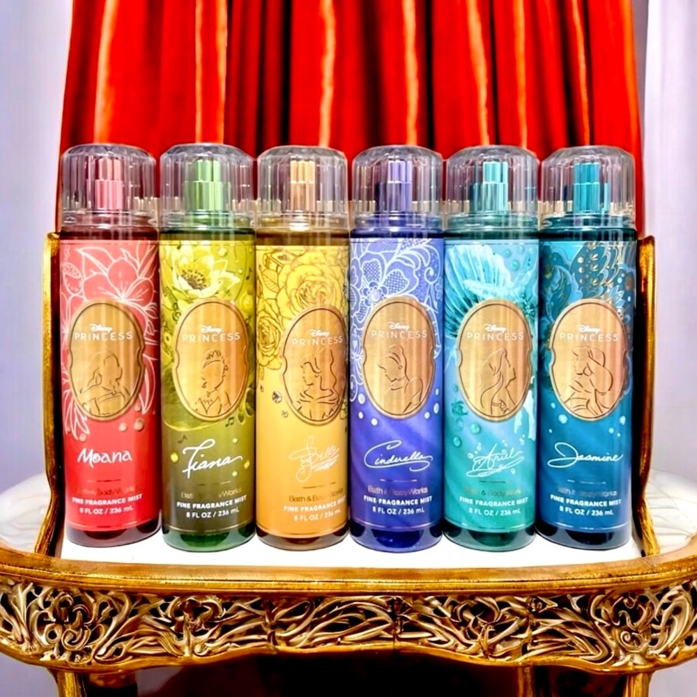 Disney Princess Fragrance Mist Collection - Red, Green, Gold, Blue